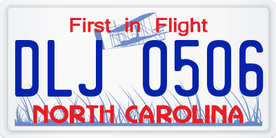 NC license plate DLJ0506