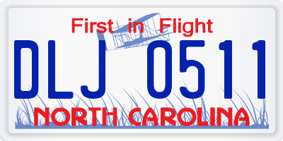 NC license plate DLJ0511