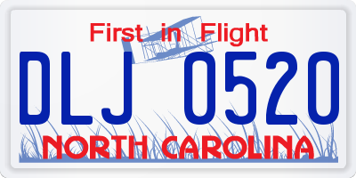 NC license plate DLJ0520