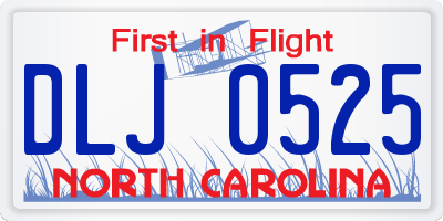 NC license plate DLJ0525