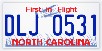 NC license plate DLJ0531