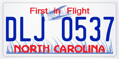 NC license plate DLJ0537
