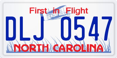 NC license plate DLJ0547