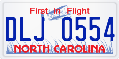 NC license plate DLJ0554