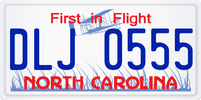 NC license plate DLJ0555
