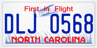 NC license plate DLJ0568