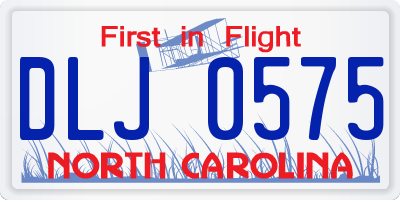 NC license plate DLJ0575