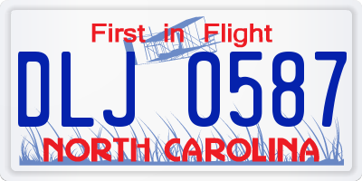 NC license plate DLJ0587