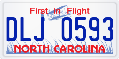 NC license plate DLJ0593