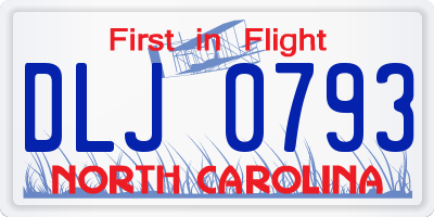 NC license plate DLJ0793