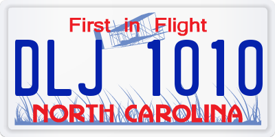 NC license plate DLJ1010