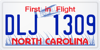 NC license plate DLJ1309