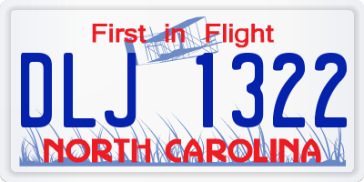 NC license plate DLJ1322