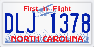 NC license plate DLJ1378