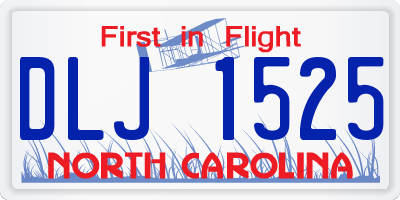 NC license plate DLJ1525