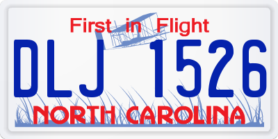 NC license plate DLJ1526