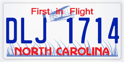 NC license plate DLJ1714