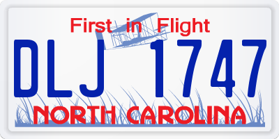 NC license plate DLJ1747