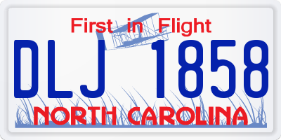NC license plate DLJ1858