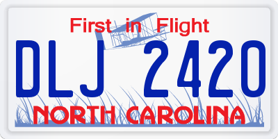 NC license plate DLJ2420