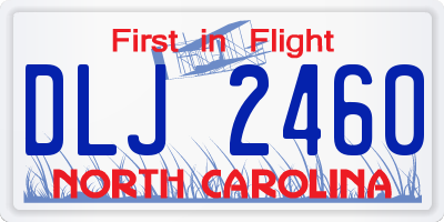 NC license plate DLJ2460