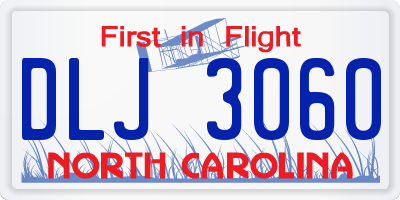 NC license plate DLJ3060