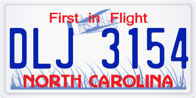 NC license plate DLJ3154