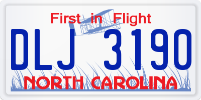 NC license plate DLJ3190