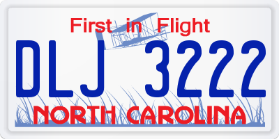 NC license plate DLJ3222