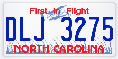 NC license plate DLJ3275