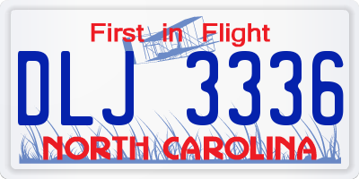 NC license plate DLJ3336