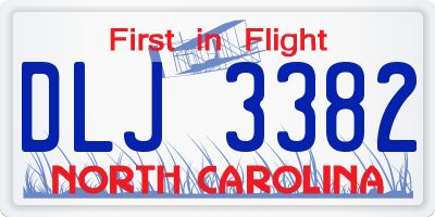 NC license plate DLJ3382