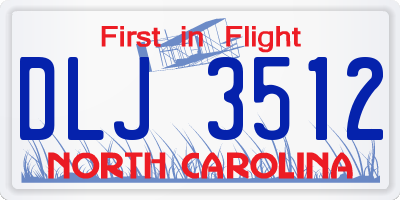 NC license plate DLJ3512