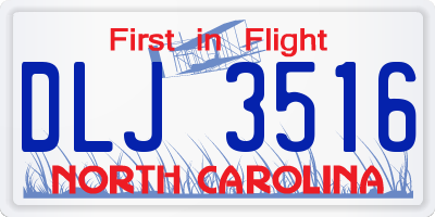 NC license plate DLJ3516