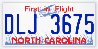 NC license plate DLJ3675