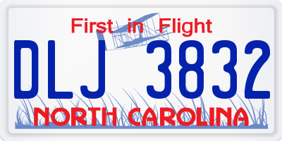NC license plate DLJ3832