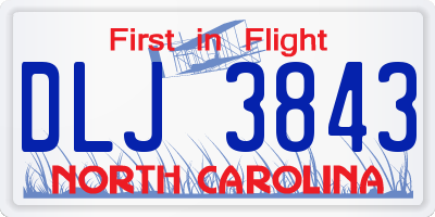 NC license plate DLJ3843