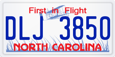 NC license plate DLJ3850