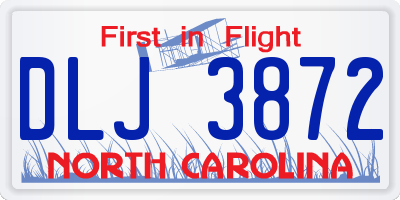 NC license plate DLJ3872