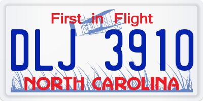 NC license plate DLJ3910