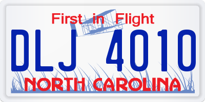 NC license plate DLJ4010