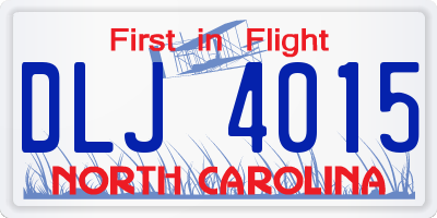 NC license plate DLJ4015