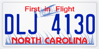 NC license plate DLJ4130