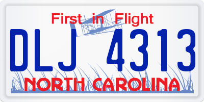NC license plate DLJ4313