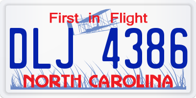 NC license plate DLJ4386