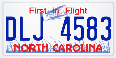 NC license plate DLJ4583