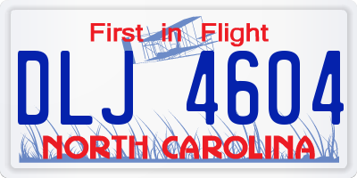 NC license plate DLJ4604