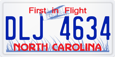 NC license plate DLJ4634