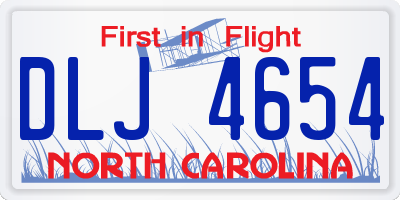 NC license plate DLJ4654