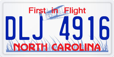 NC license plate DLJ4916